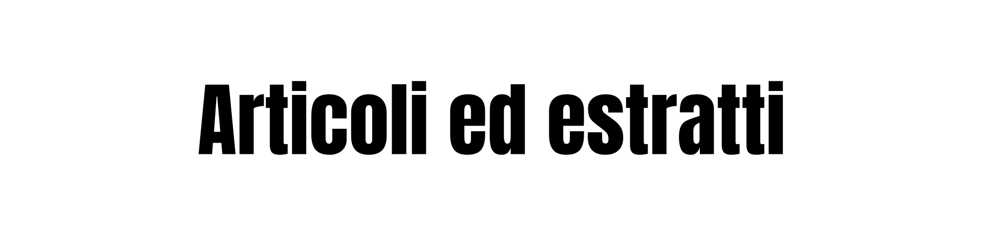 Articoli ed estratti